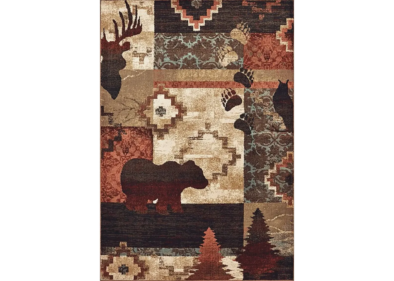 Kids Forest Bear Brown 5'3 x 7'3 Rug