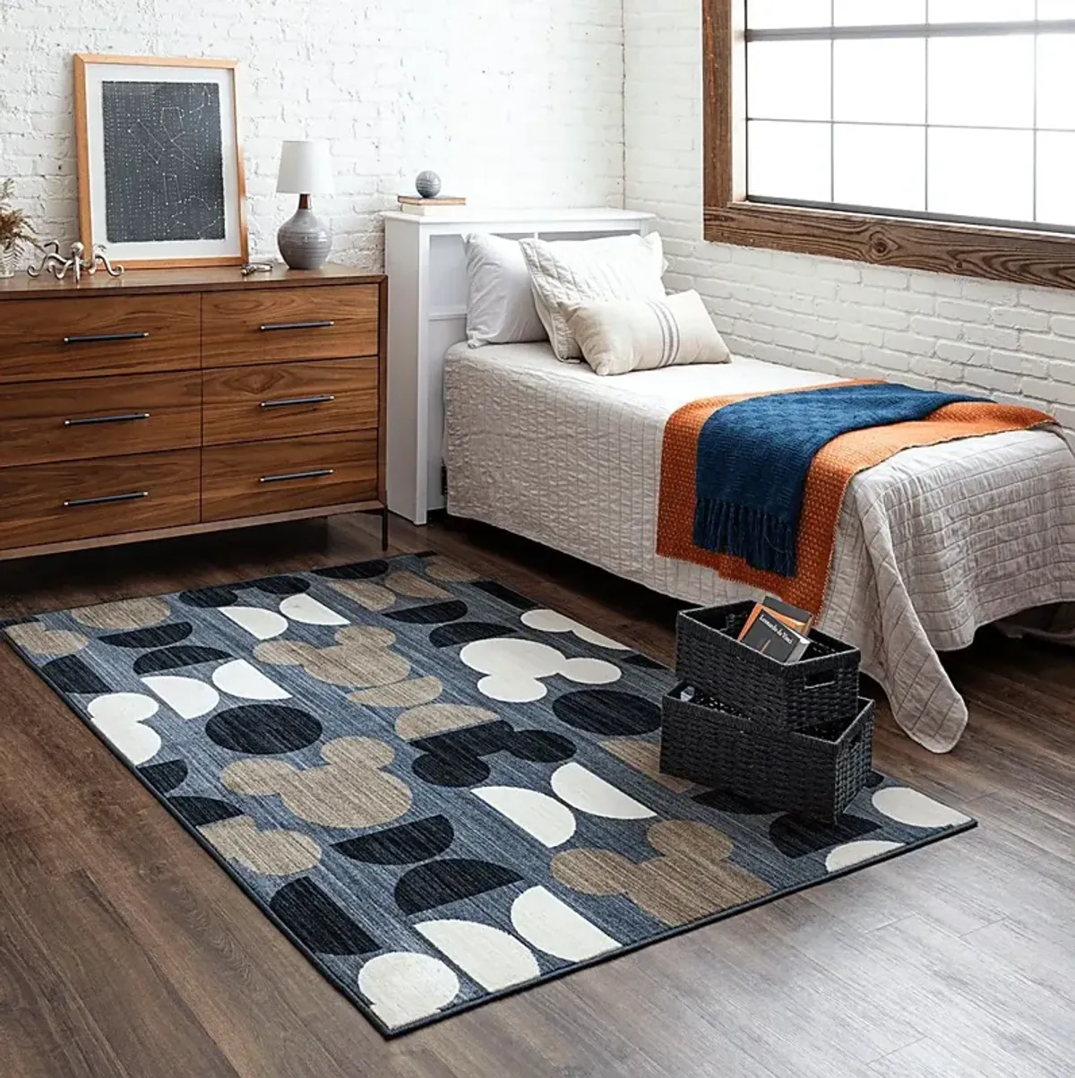 Disney's Mickey Mid-Mod Gray 5' x 7' Rug