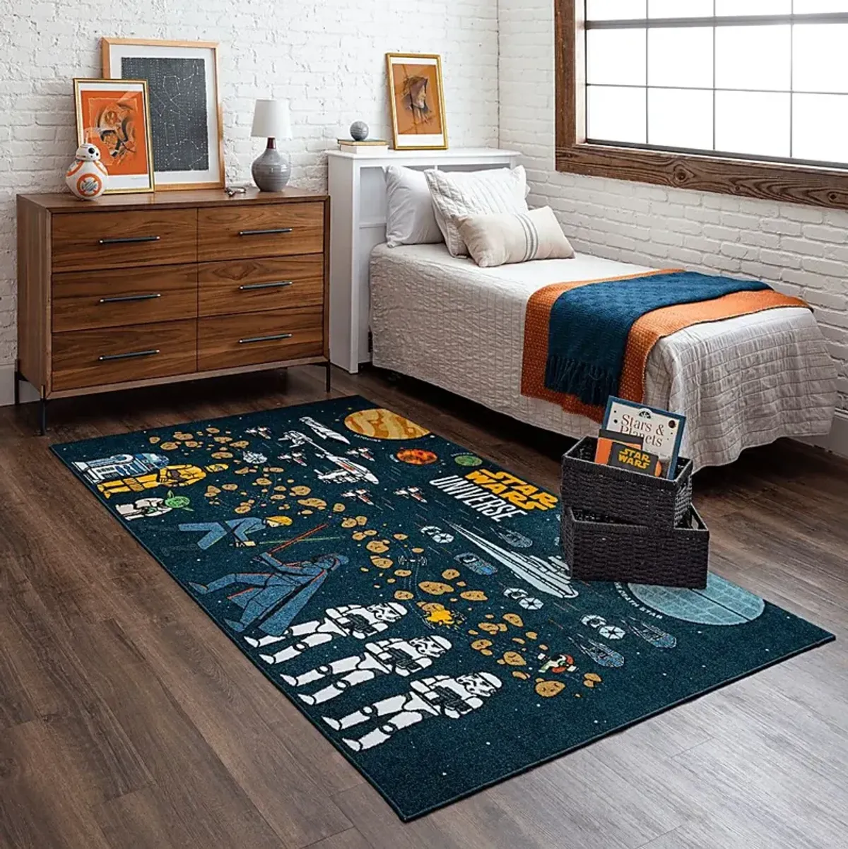 Kids Star Wars Collage Black 5' x 8' Rug