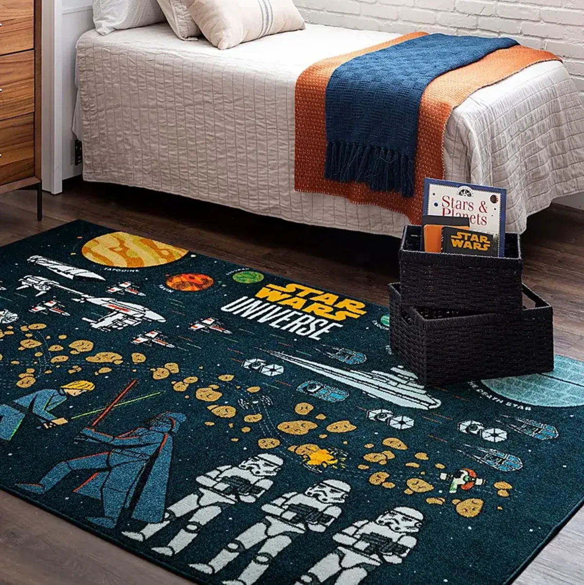 Kids Star Wars Collage Black 8' x 10' Rug