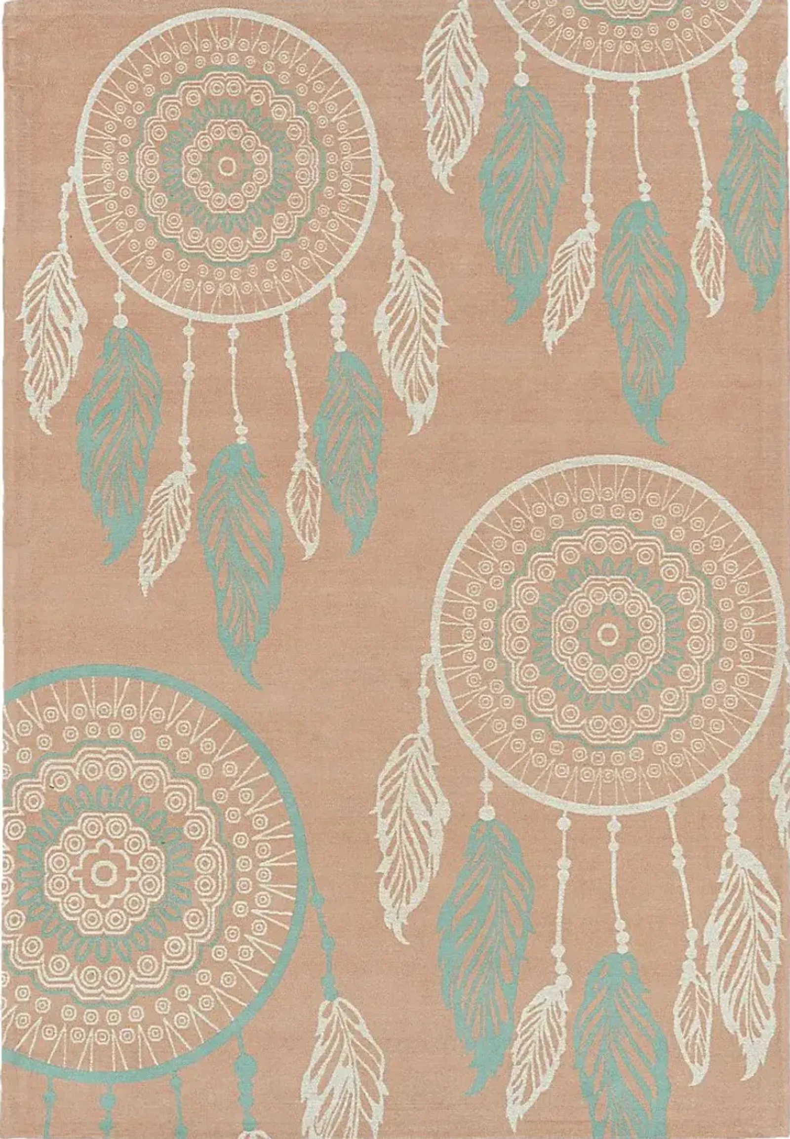 Kids Dream Catcher Orange 7' x 9' Rug