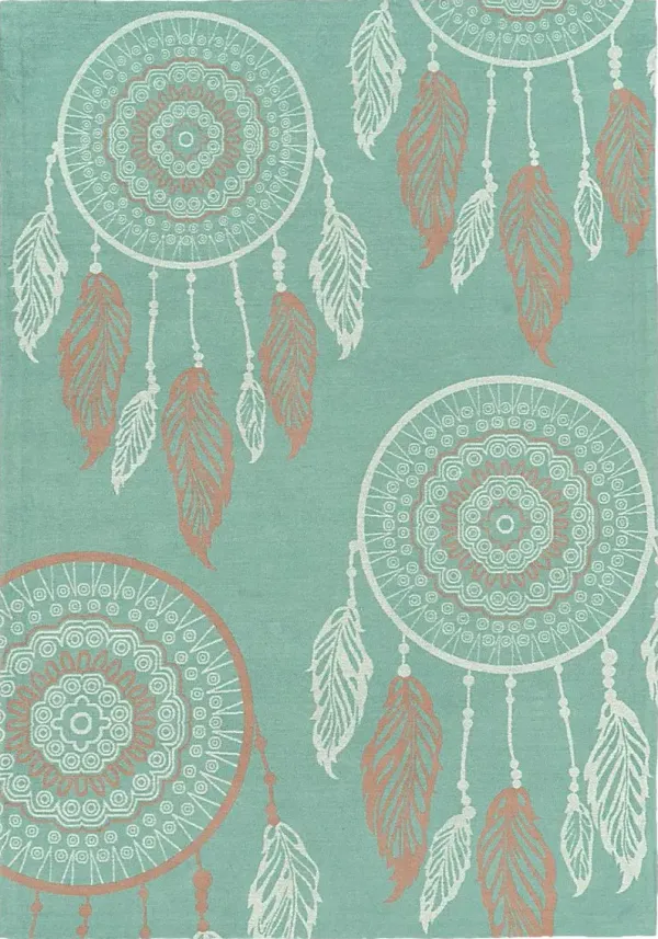 Kids Dream Catcher Blue 7' x 9' Rug