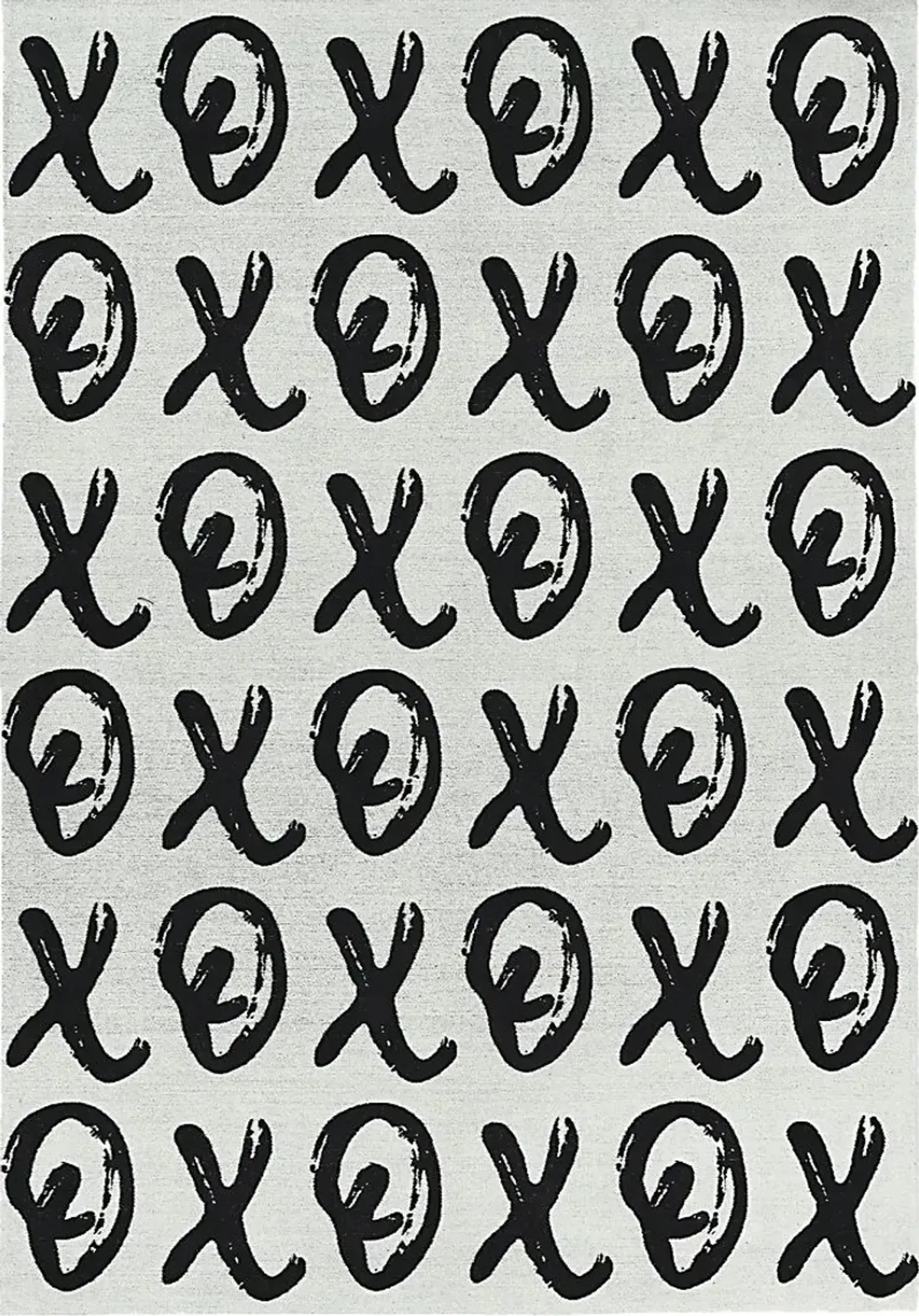 Kids X's and O's Black 7' x 9' Rug