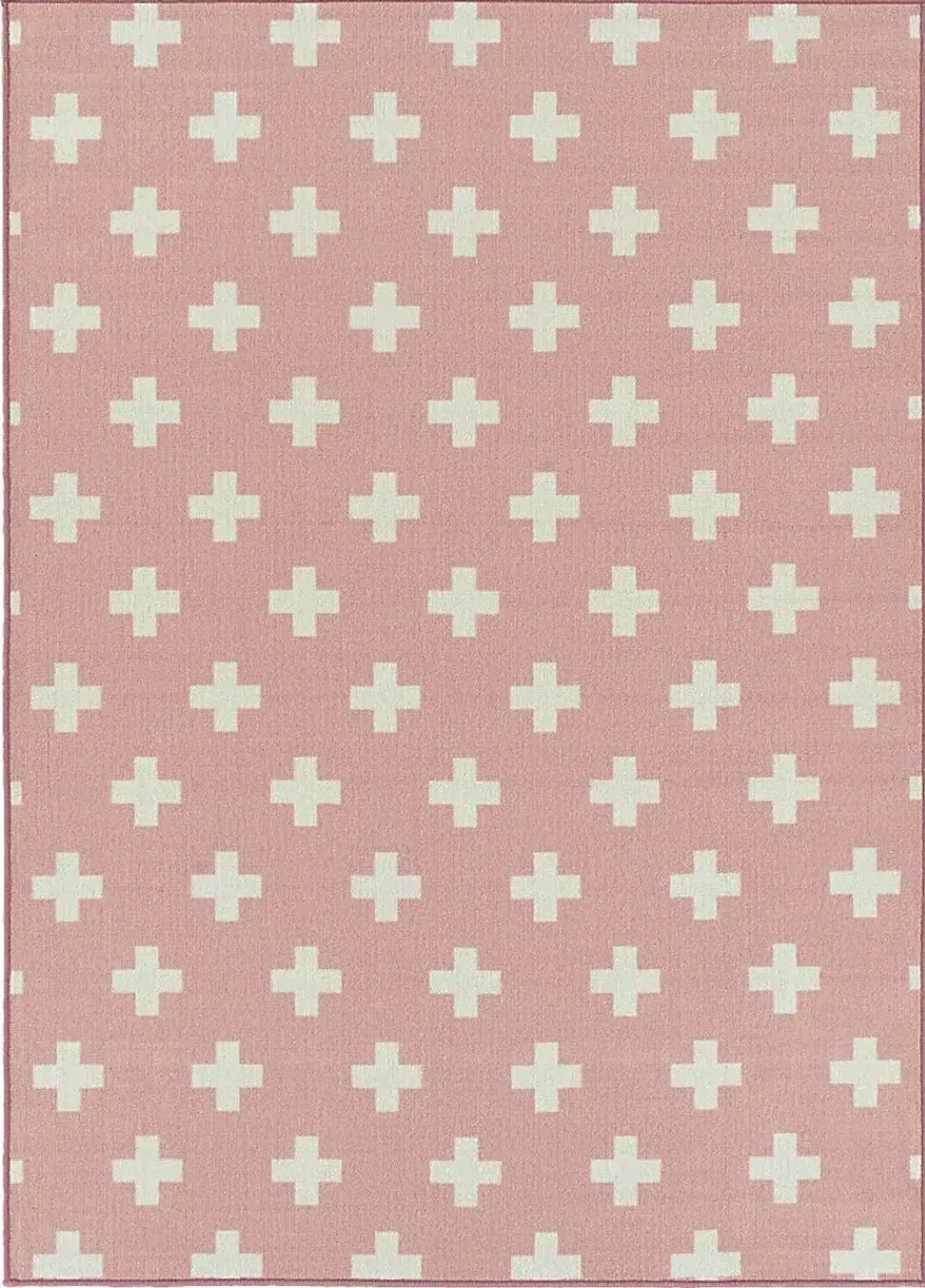 Kids Swiss Cross Pink 5' x 7' Rug