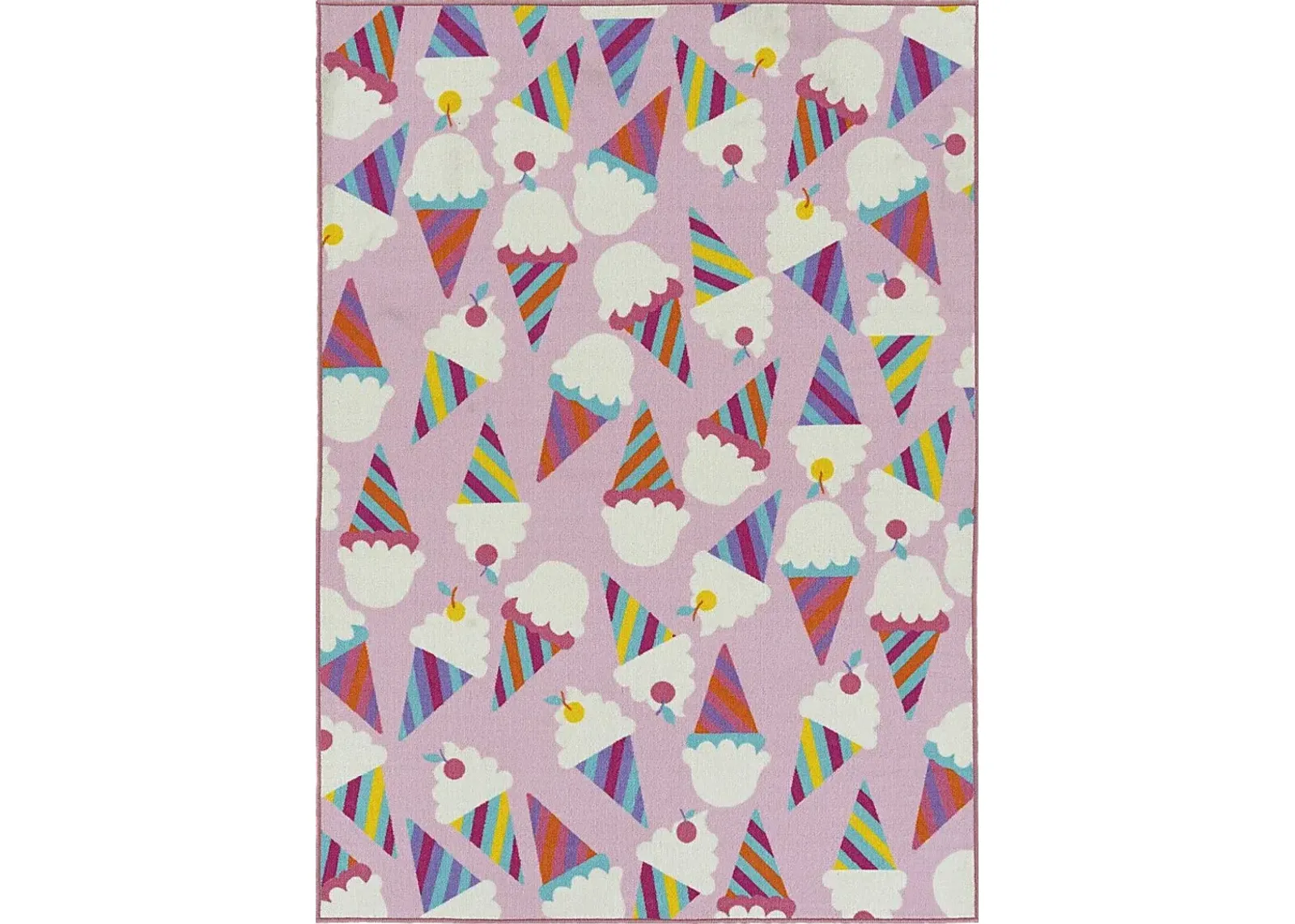 Kids Ice Cream Pop Pink 5' x 7' Rug