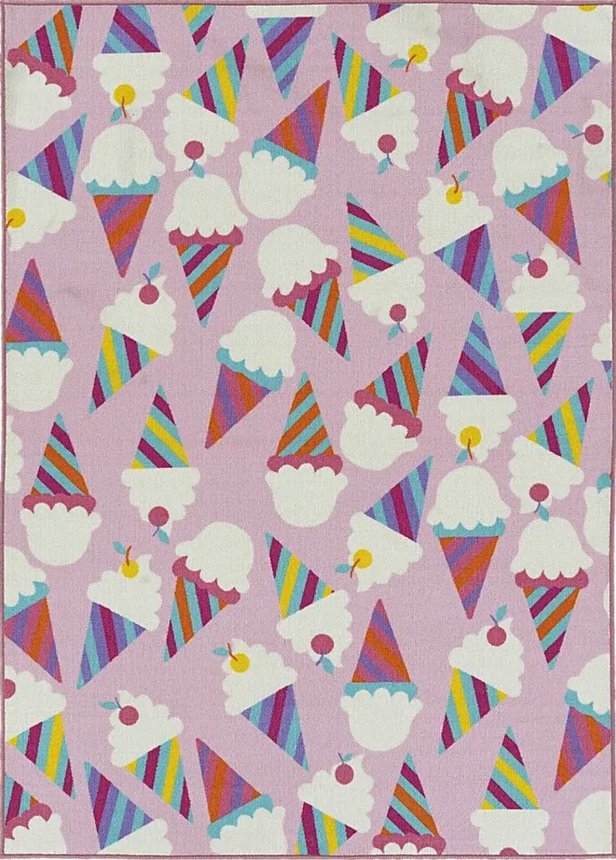 Kids Ice Cream Pop Pink 5' x 7' Rug