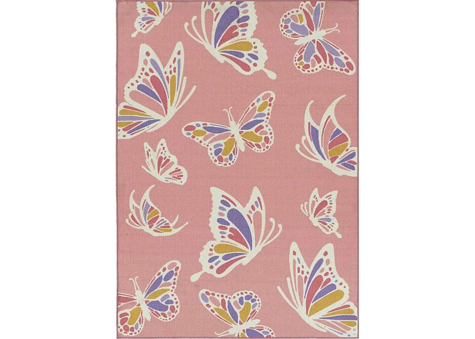 Kids Butterfly Spice Pink 5' x 7' Rug