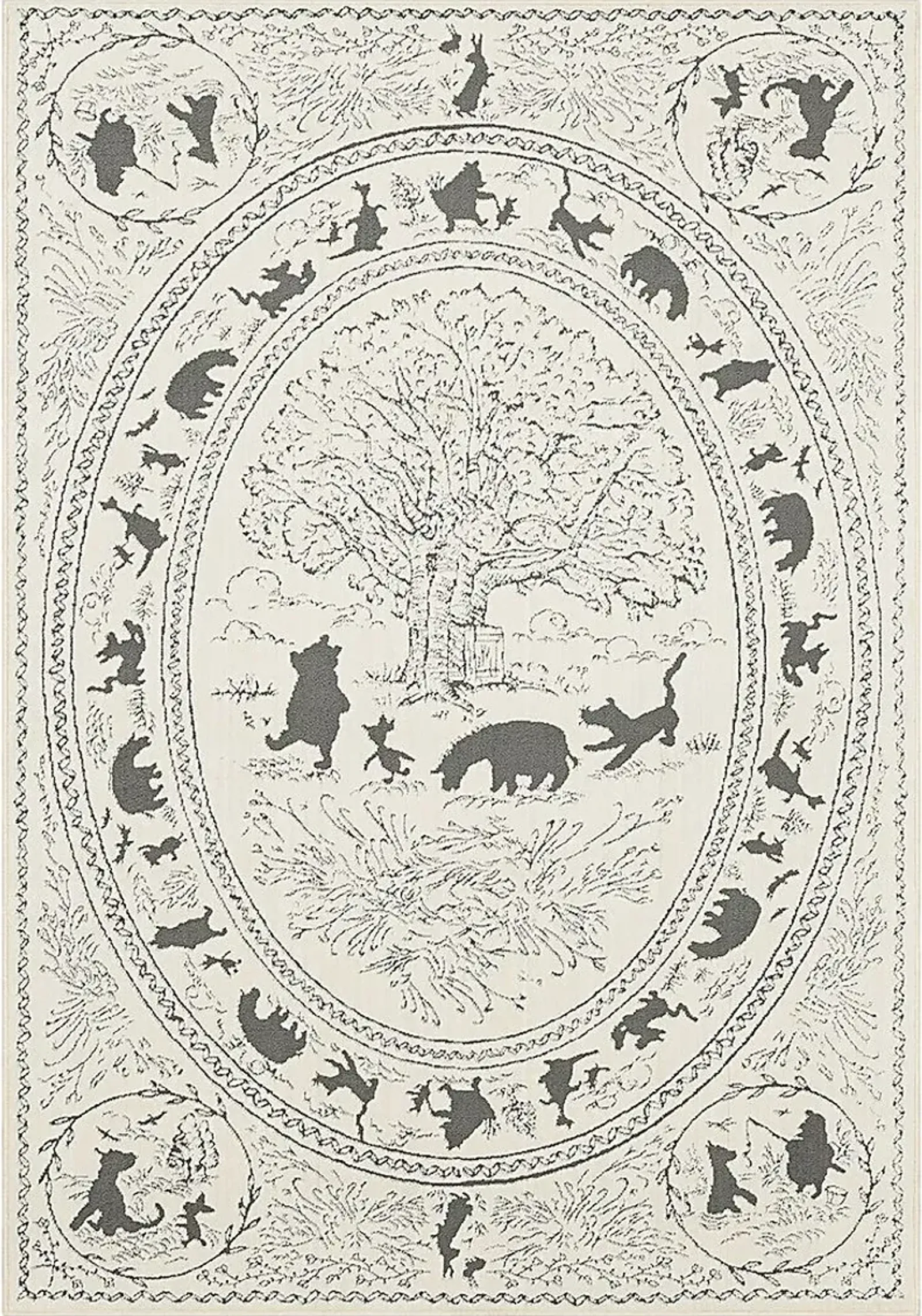 Kids Disney Winnie The Pooh Story Time White 8' x 10' Rug