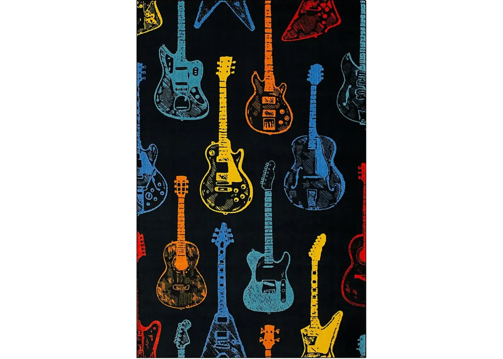 Kids Six String Yellow 5' x 8' Rug