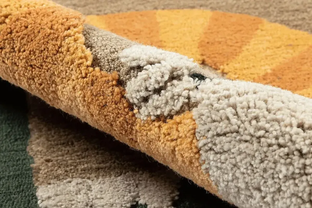 Kids Fierce Lion Green 5' x 7' Rug