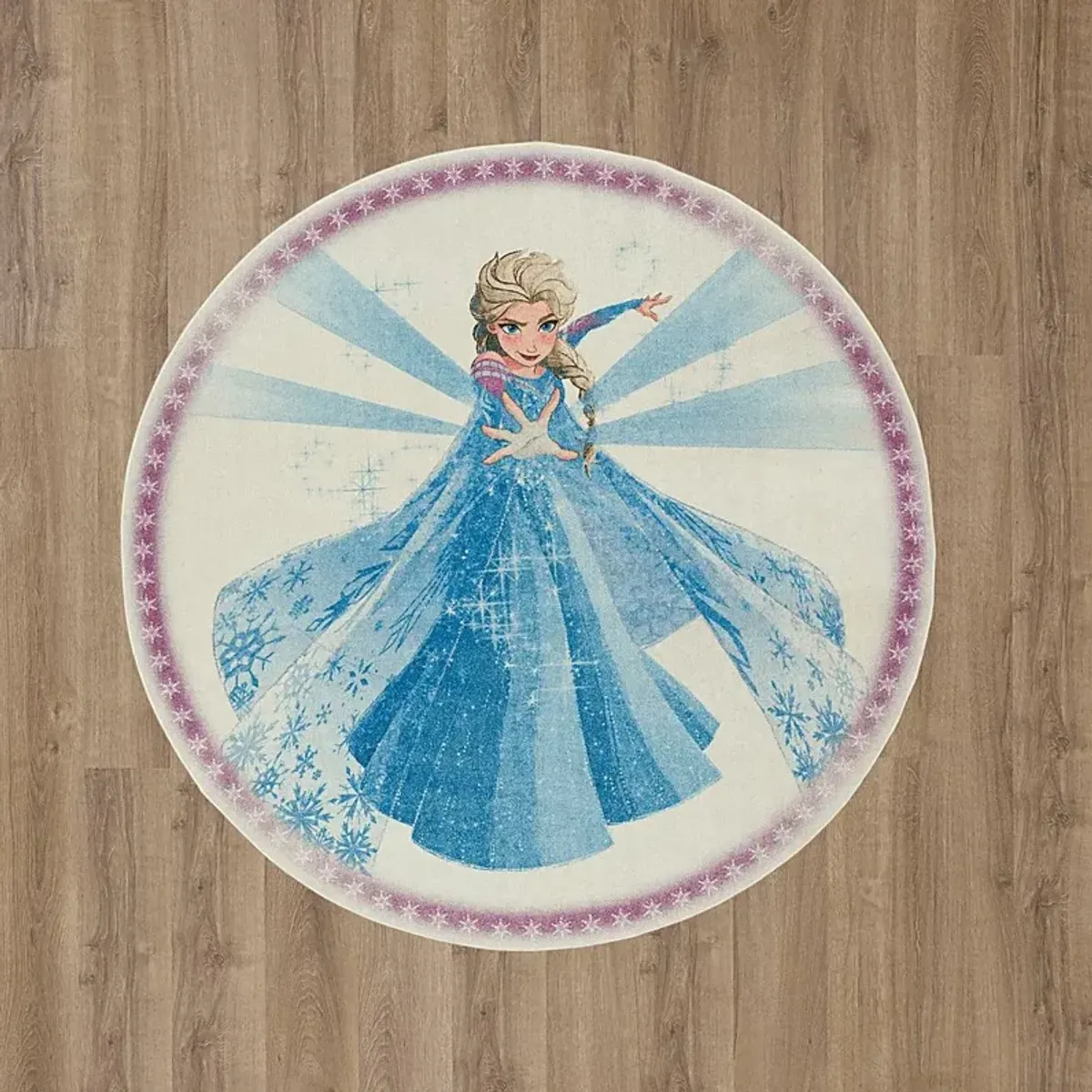 Kids Disney Elsa Spell Blue 8' Round Rug