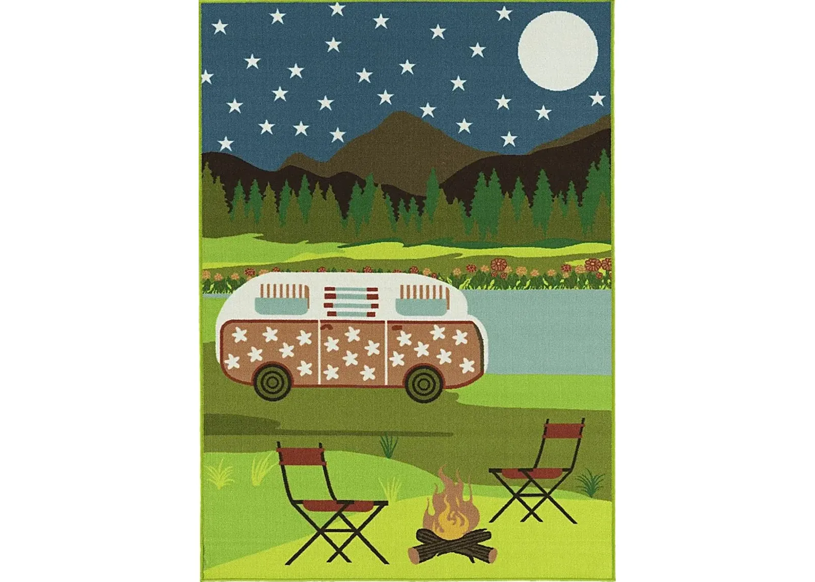 Kids Bambrey Green 7' x 9' Rug