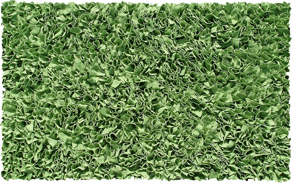 Kids Fuzzy Clouds Lime 4'7 x 7'7 Rug