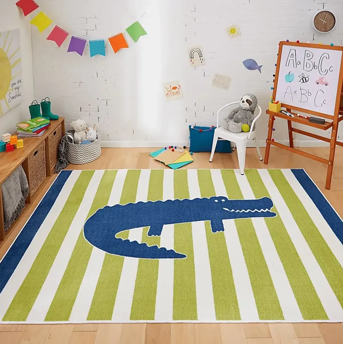 Kids Alligator Way Navy 5' x 8' Rug