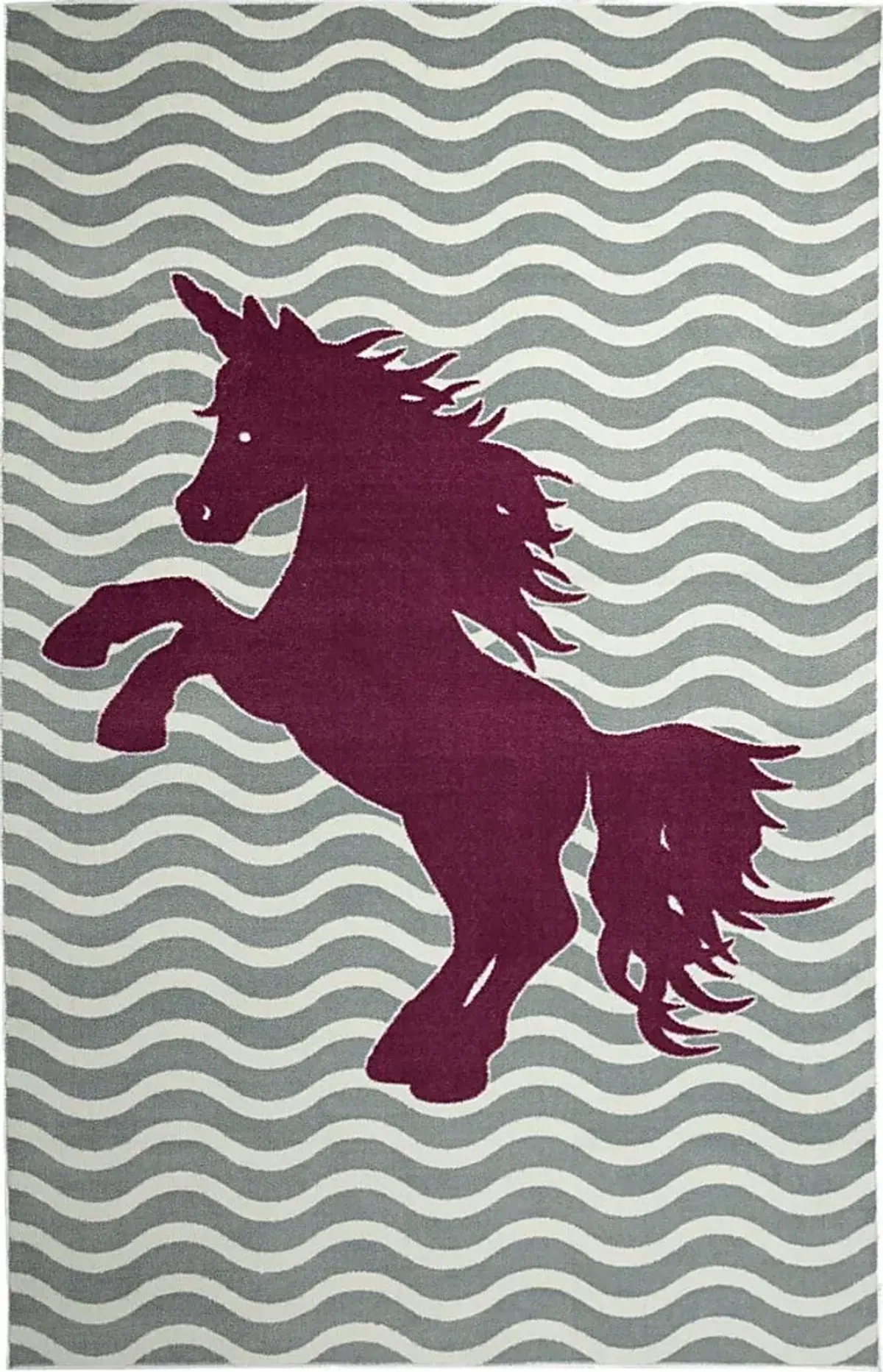 Kids Unicorn Way Gray 5' x 8' Rug