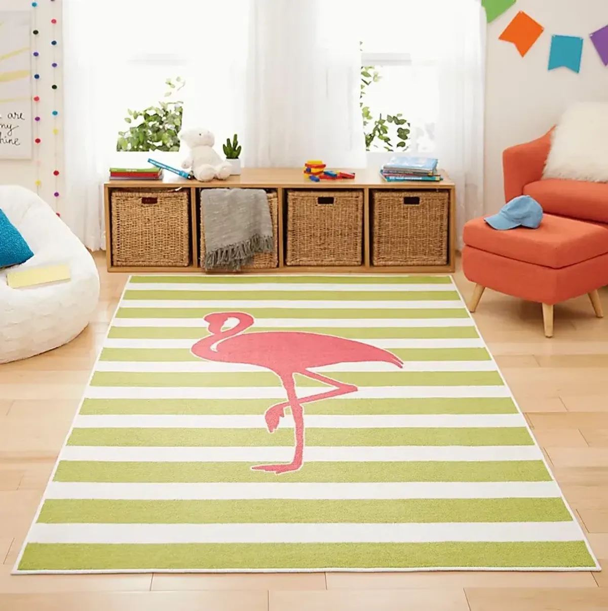 Kids Flamingo Way Fuchsia 5' x 8' Rug