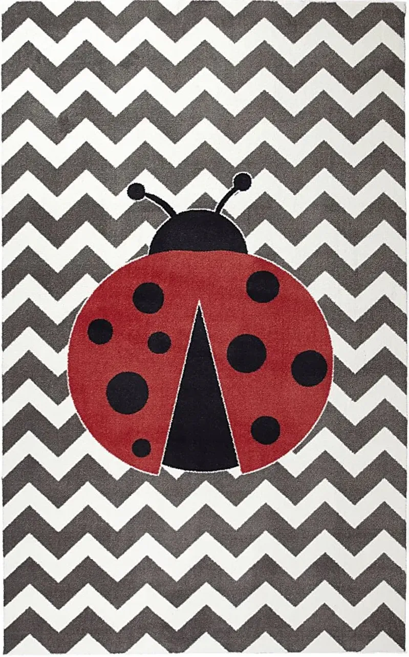 Kids Ladybug Way Red 5' x 8' Rug