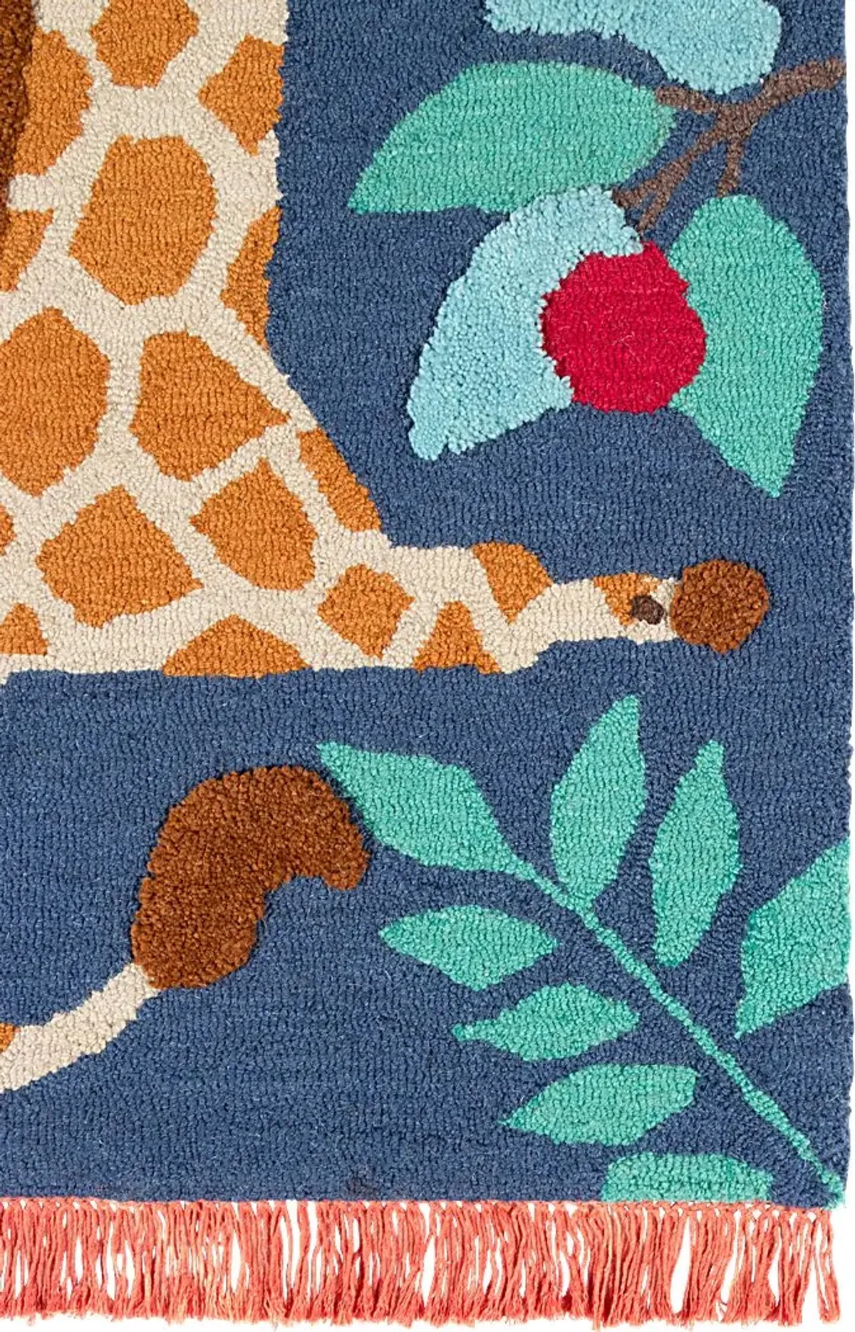 Kids Giggly Giraffe Navy 5' x 7' Rug