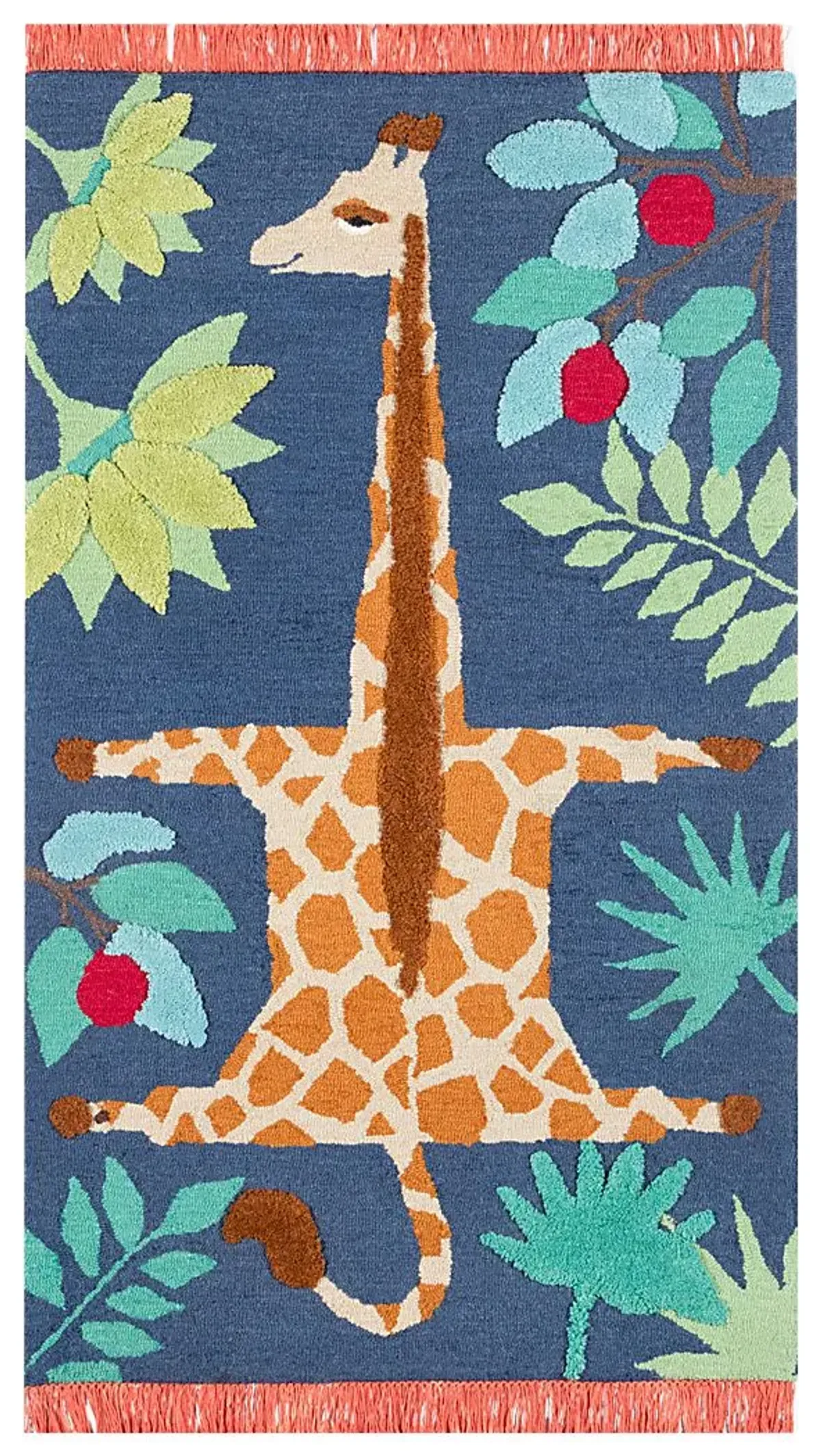 Kids Giggly Giraffe Navy 5' x 7' Rug