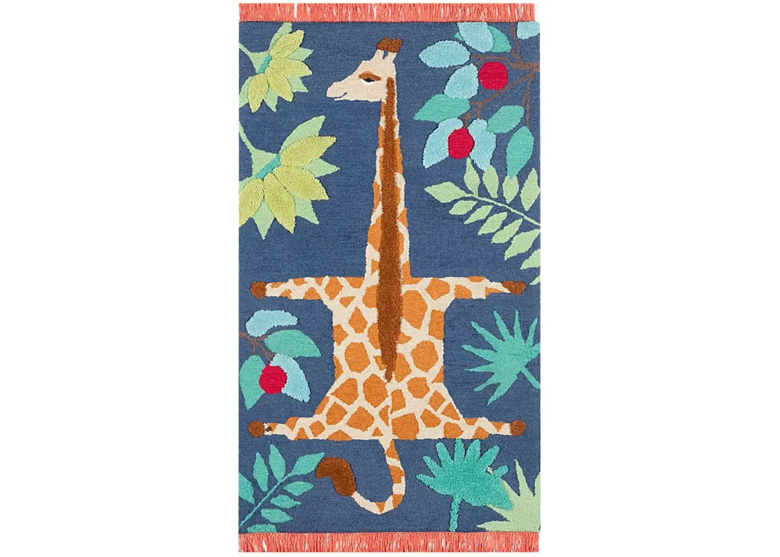 Kids Giggly Giraffe Navy 5' x 7' Rug