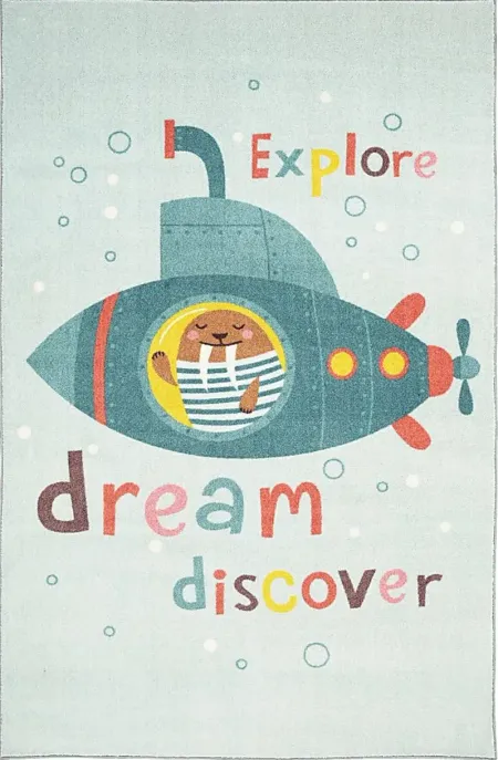 Kids Dream Diving Aqua 5' x 8' Rug