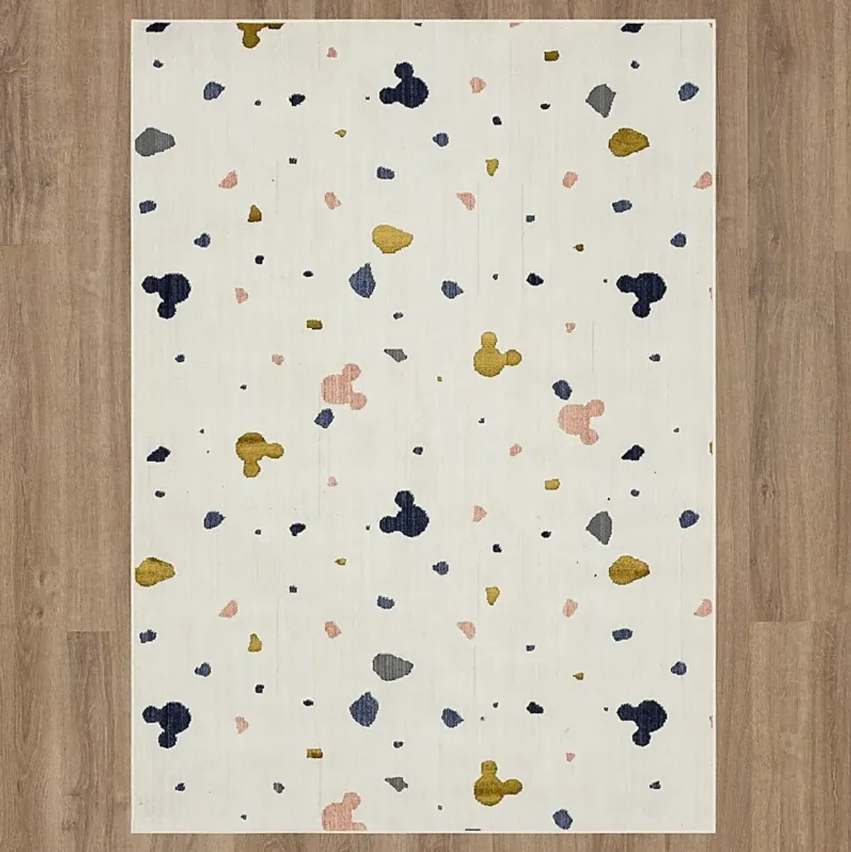 Kids Disney Mickey Mouse Terrazzo Ivory 5' x 7' Rug