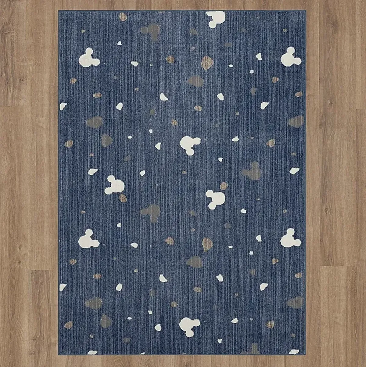 Kids Disney Mickey Mouse Terrazzo Blue 5' x 7' Rug