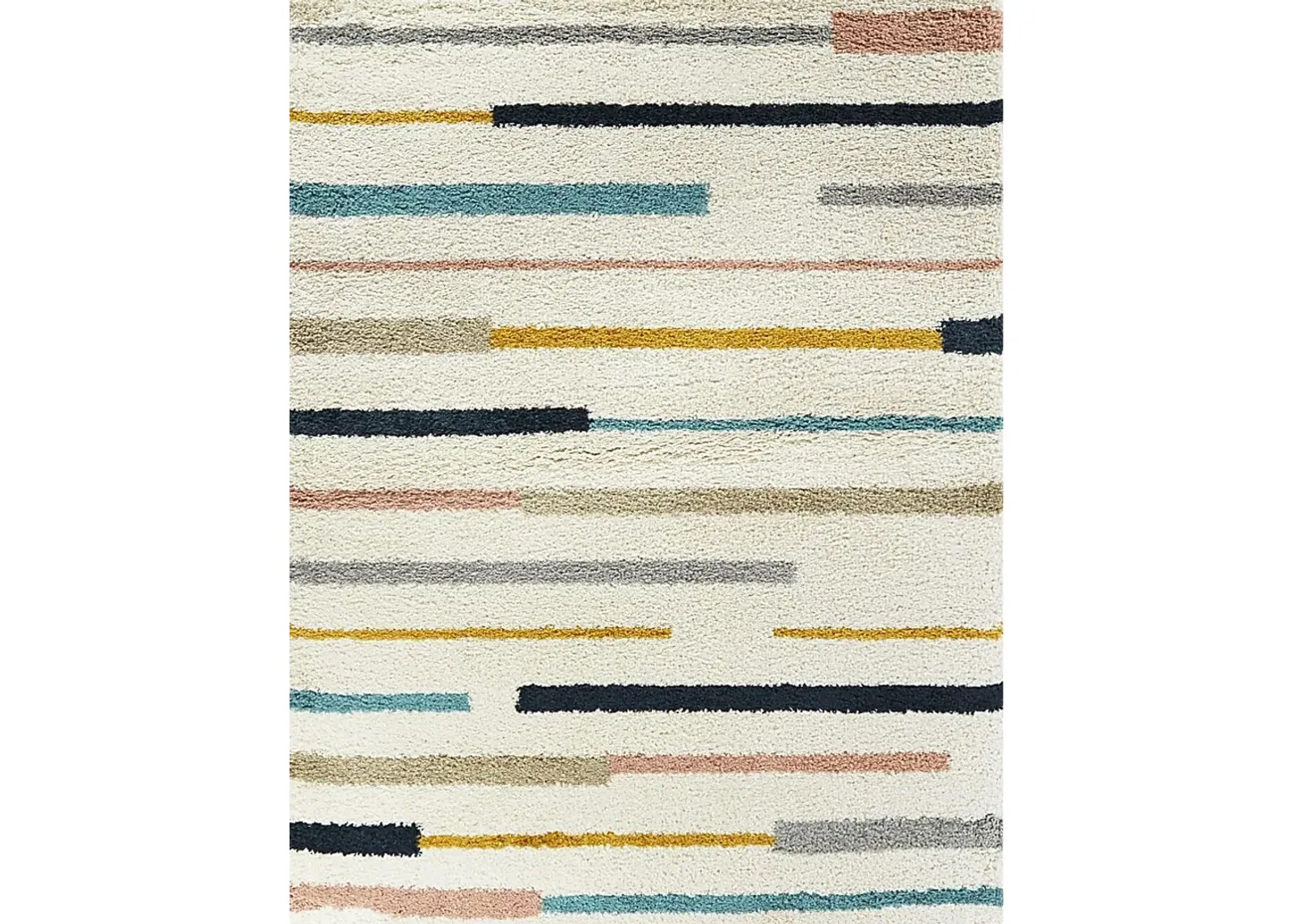 Kids Rainbow Stripe Cream 7'10 x 10' Rug