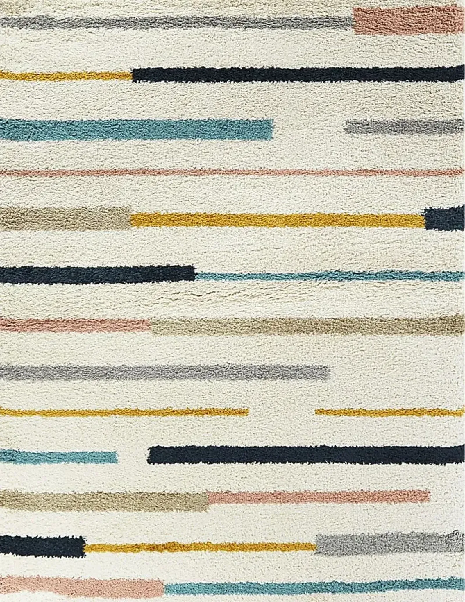 Kids Rainbow Stripe Cream 7'10 x 10' Rug