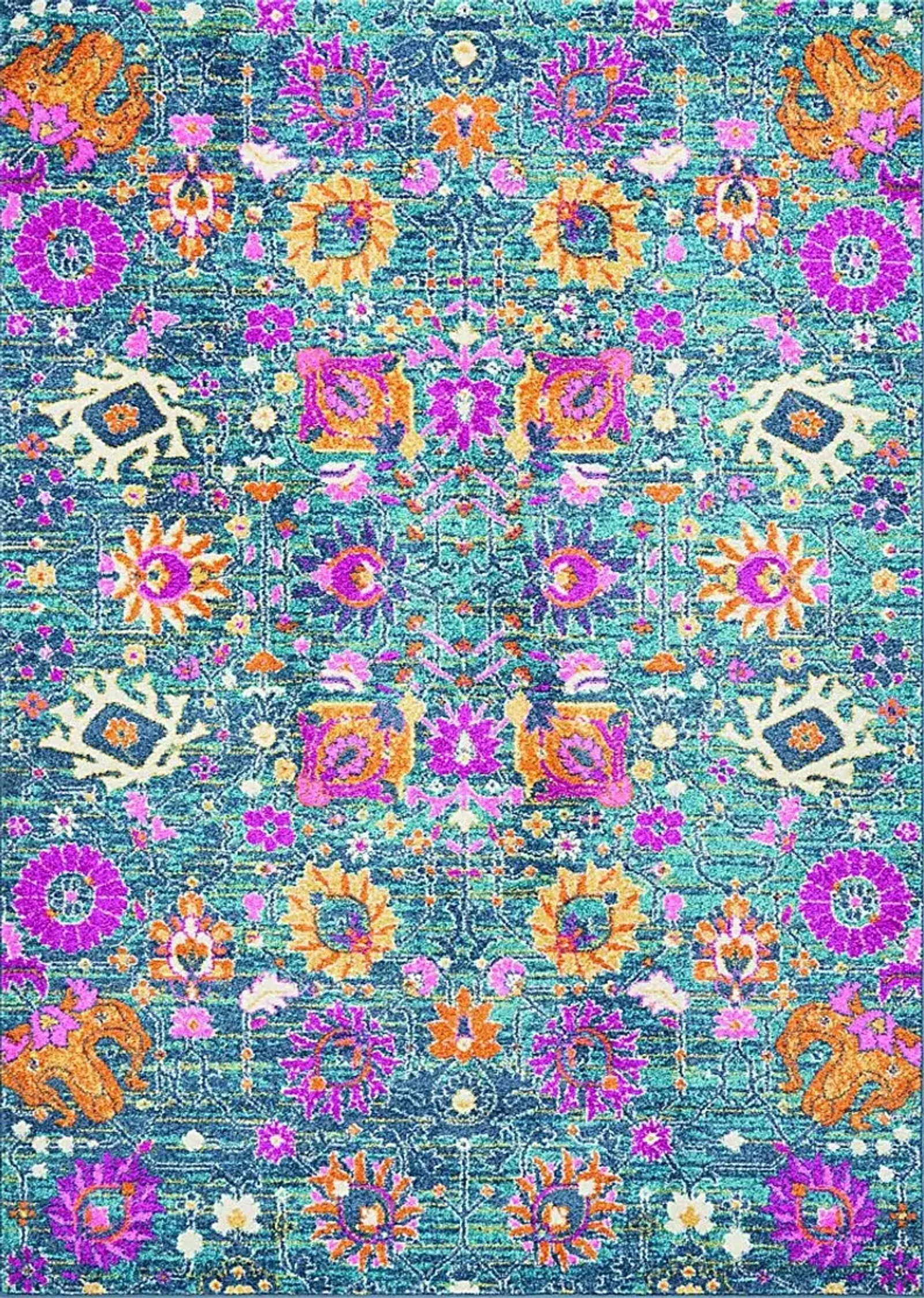 Kids Wildflower Blue 5'3 x 7'3 Rug