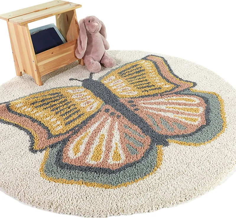 Kids Kenslake Cream 5'3 Round Rug