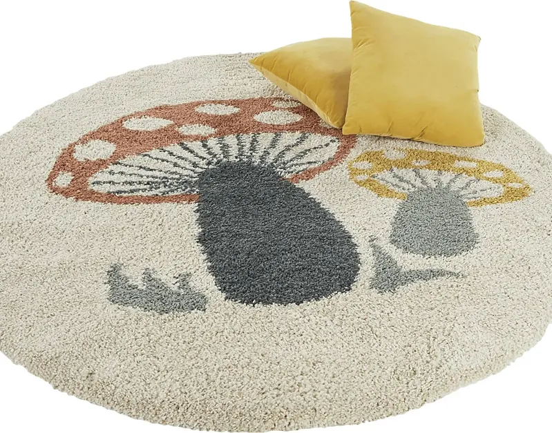 Kids Nellina Cream 5'3 Round Rug