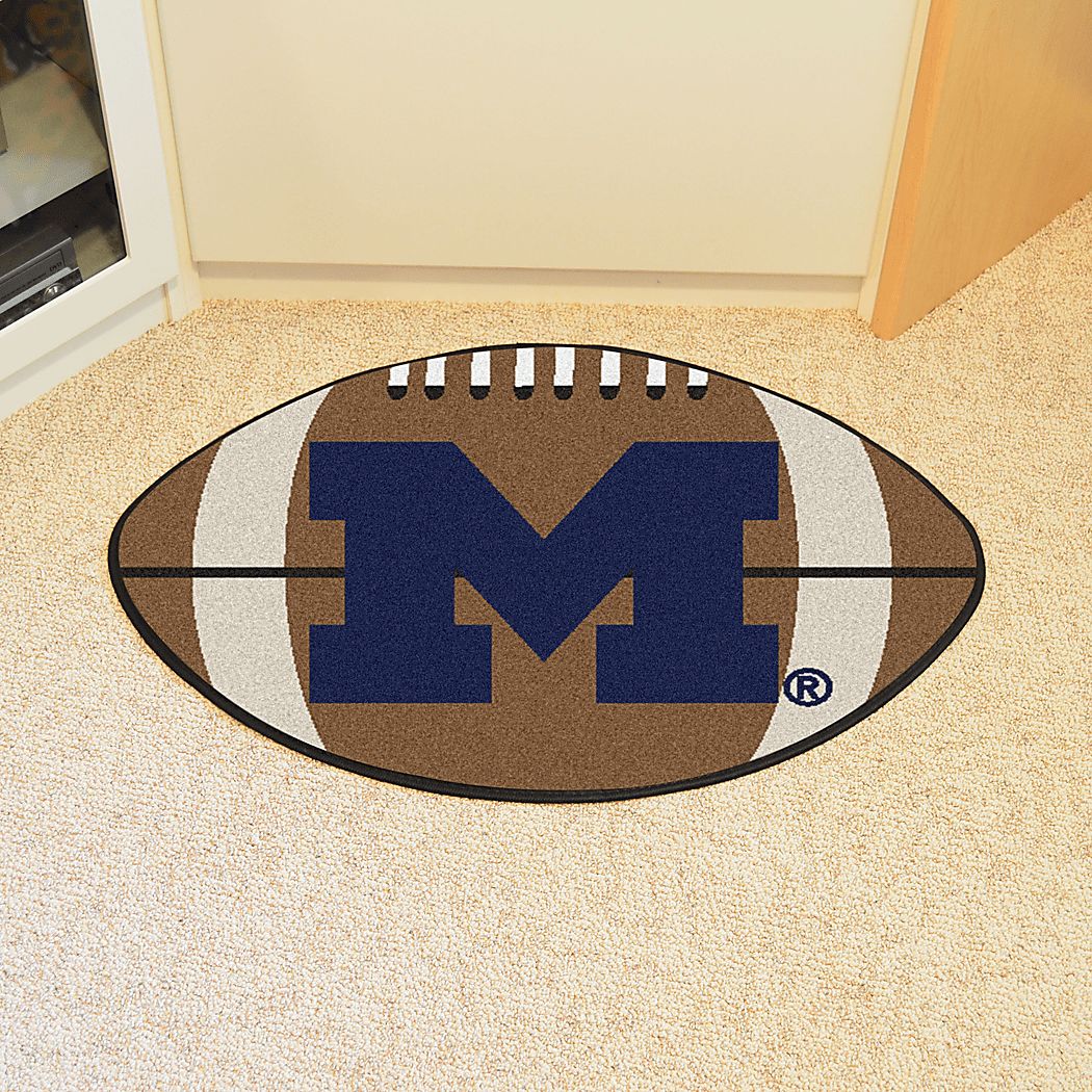 NCAA Football Mascot University of Michigan 1'6"" x 1'10"" Rug