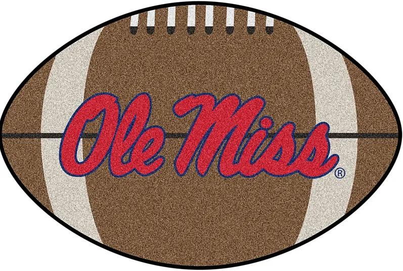 NCAA Football Mascot University of Mississippi (Ole Miss) 1'6"" x 1'10"" Rug