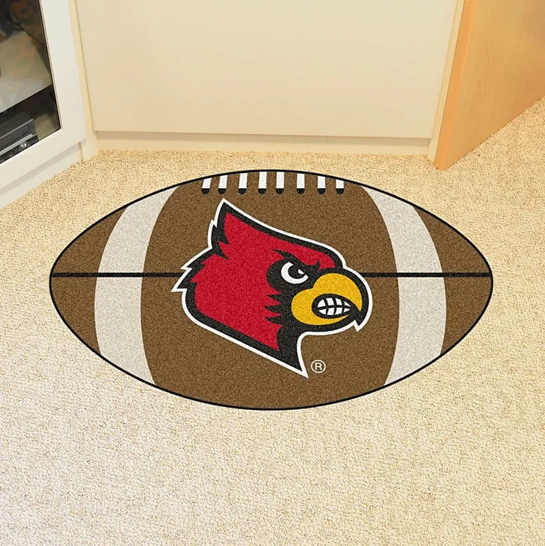 NCAA Football Mascot University of Louisville 1'6"" x 1'10"" Rug