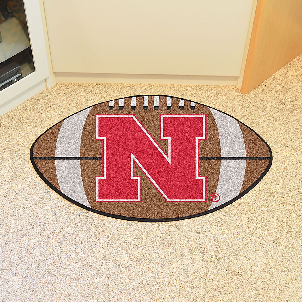 NCAA Football Mascot University of Nebraska 1'6"" x 1'10"" Rug
