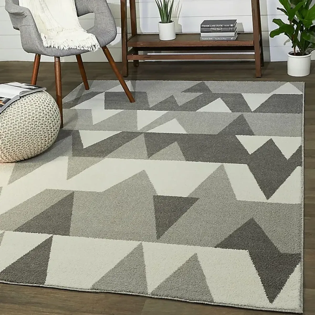 Kids Wild Angles Gray 6'7 x 9' Rug