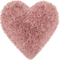 Kids Fuzzy Heart Pink Accent Pillow
