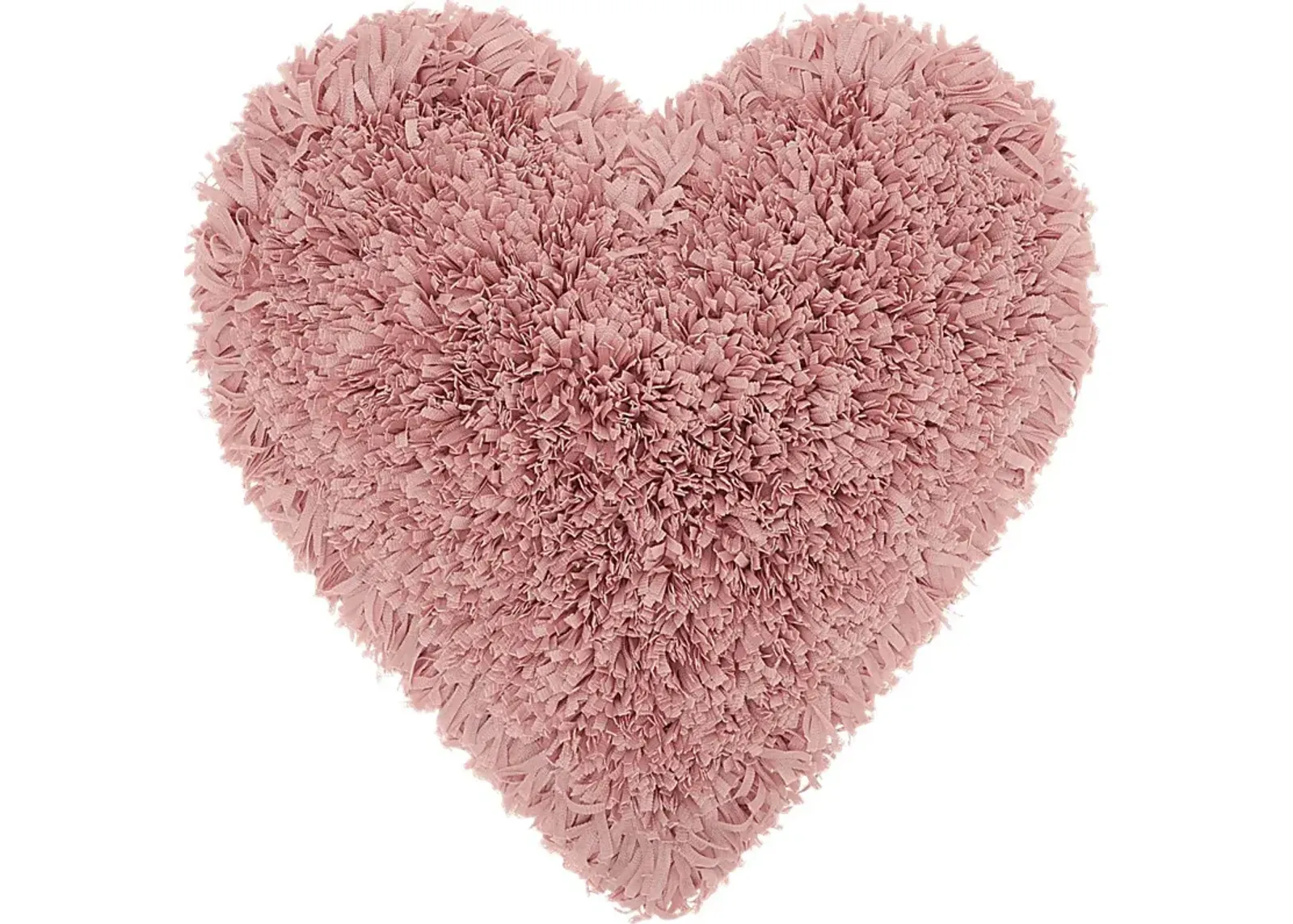 Kids Fuzzy Heart Pink Accent Pillow