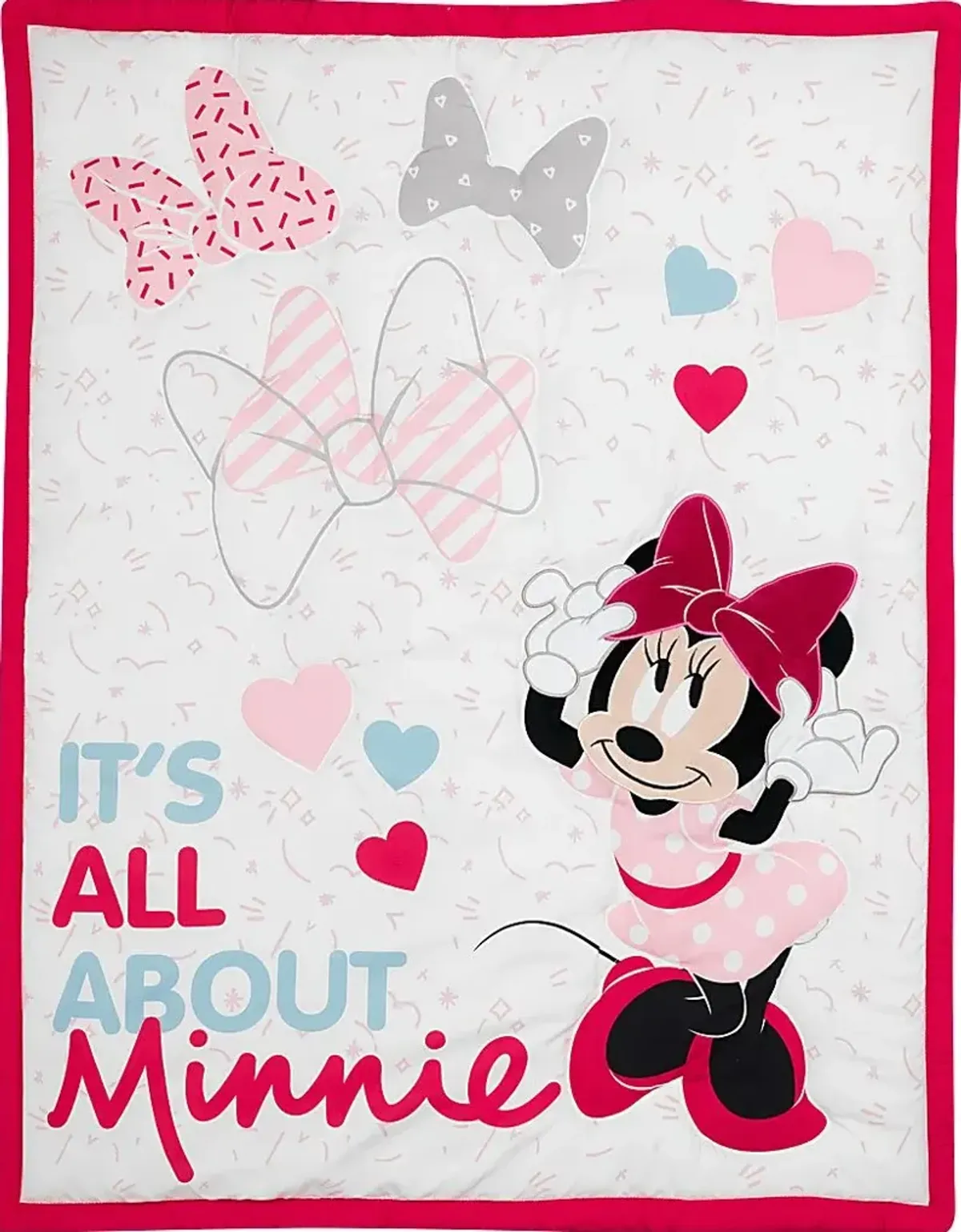 Kids Minnie Mouse Love Pink 3 Pc Baby Bedding Set