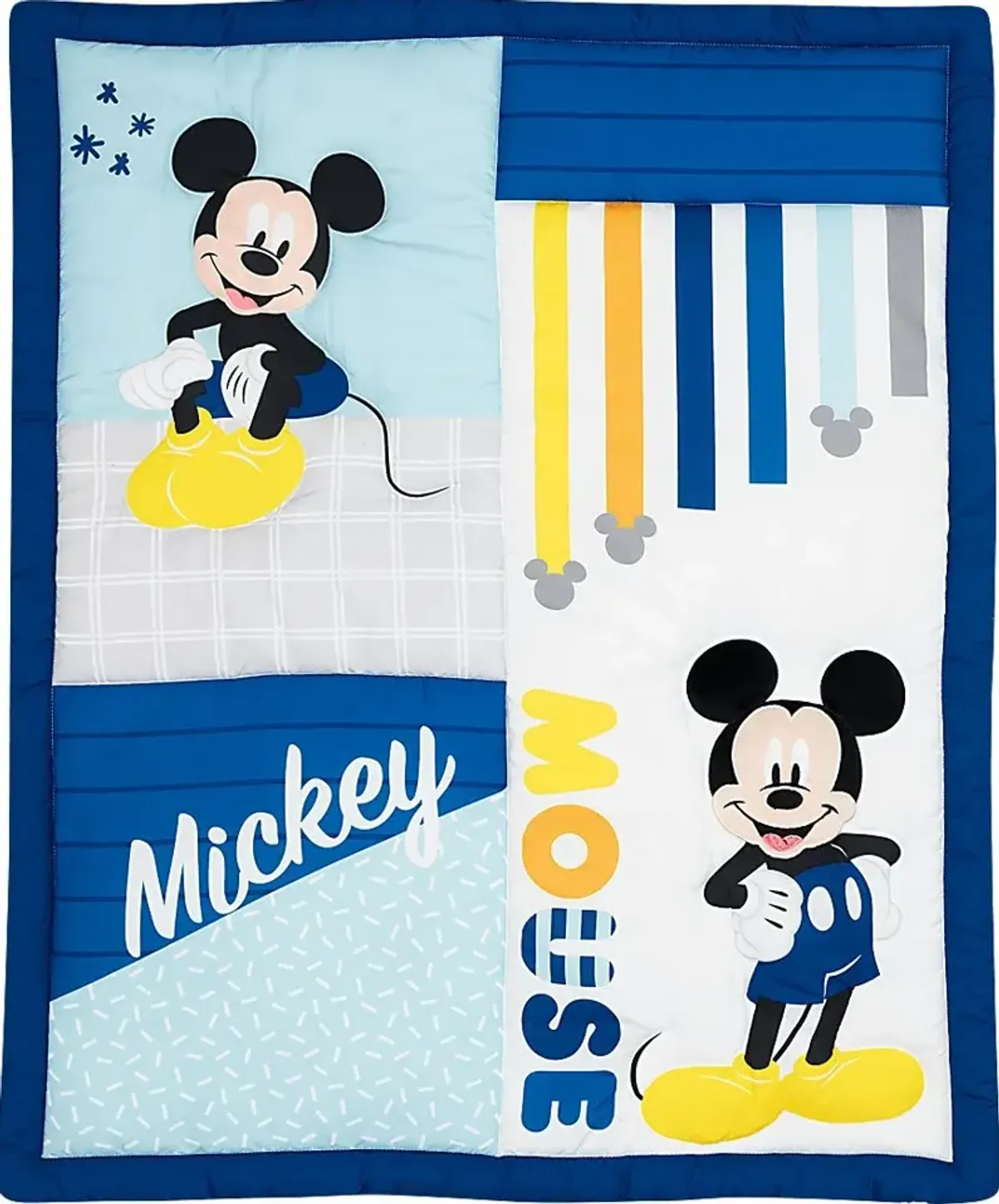 Kids Forever Mickey Mouse Blue 3 Pc Baby Bedding Set