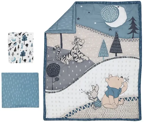 Kids Forever Pooh Blue Baby Bedding Set
