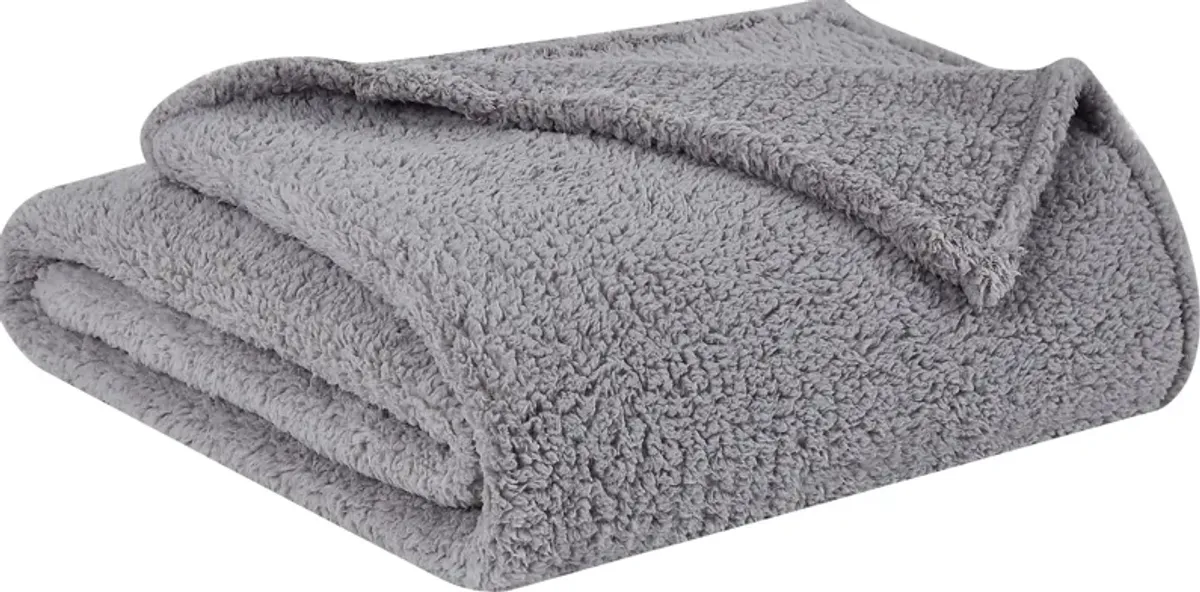 Kids Plush Cloud Gray Twin XL Blanket