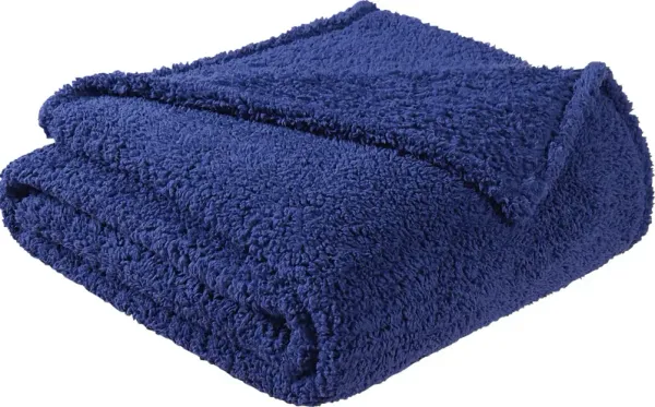 Kids Plush Cloud Sherpa Twin XL Blanket in Navy