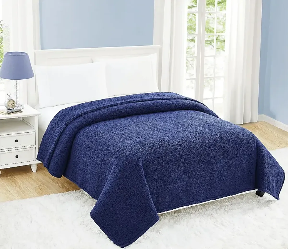 Kids Plush Cloud Navy Full/Queen Blanket