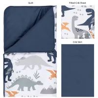 Kids Night Night Dino White Baby Bedding Set