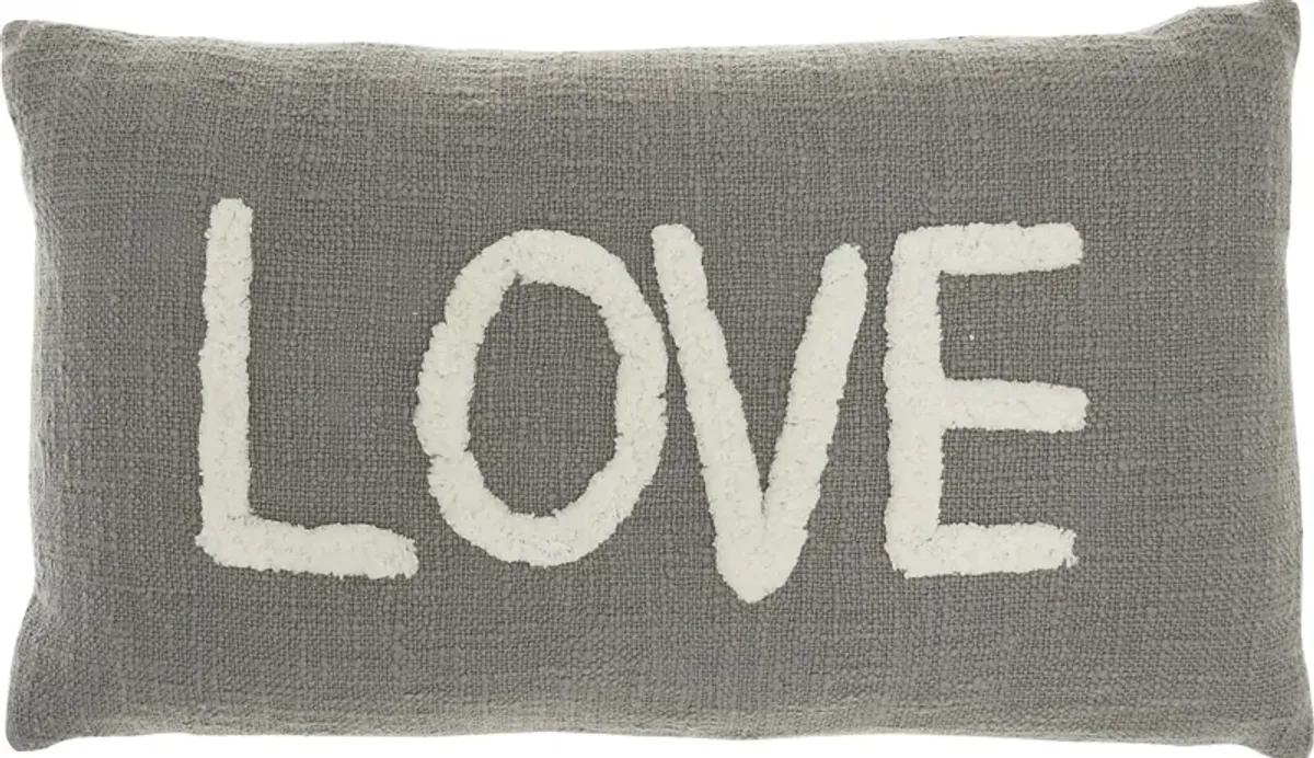 Kids Loving Lane Gray Throw Pillow