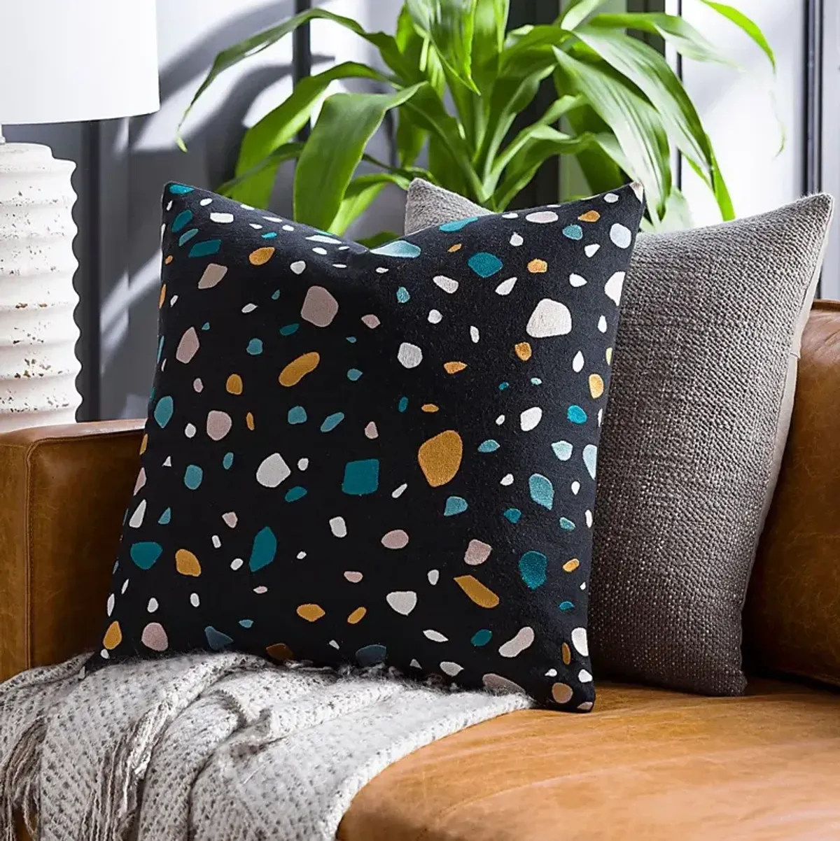 Kids Terra Pebble Black Accent Pillow