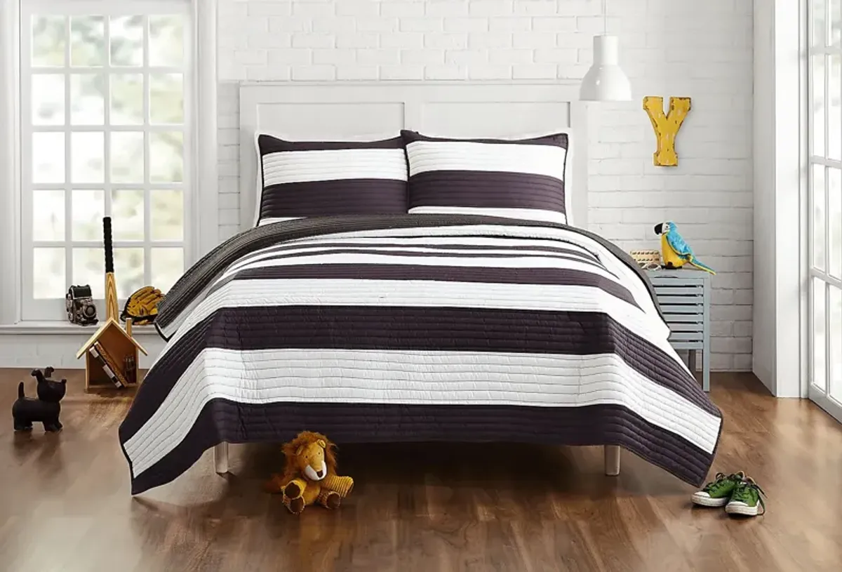 Kids Plovar Black Quilt Set