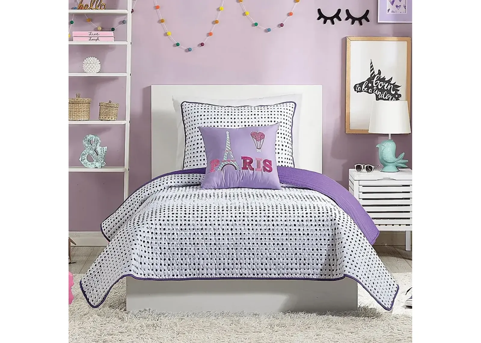 Kids Mirabell Purple Twin Quilt